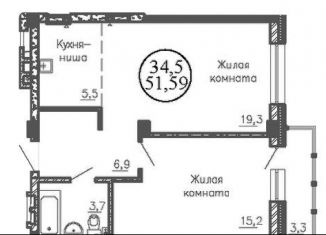 Продам двухкомнатную квартиру, 51.6 м2, Новосибирск, Дзержинский район