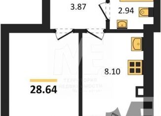 1-комнатная квартира на продажу, 28.6 м2, Калининградская область