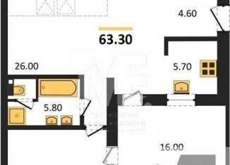 Продам 1-ком. квартиру, 63.3 м2, Калининградская область, улица Молодой Гвардии, 34к4