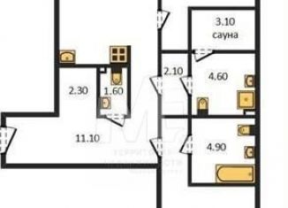 Двухкомнатная квартира на продажу, 95.9 м2, Калининградская область, улица Молодой Гвардии, 34к2