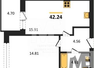 Продаю 1-комнатную квартиру, 42.2 м2, Калининград, Ленинградский район, Арсенальная улица, 31к4