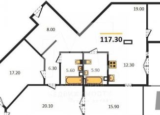 Продается 3-комнатная квартира, 117.3 м2, Калининградская область, улица Молодой Гвардии, 34к3