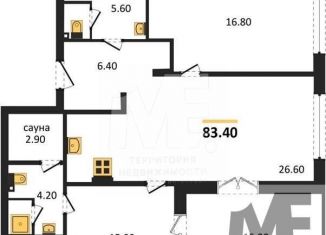 Продажа 2-комнатной квартиры, 83.4 м2, Калининград, улица Молодой Гвардии, 34к4