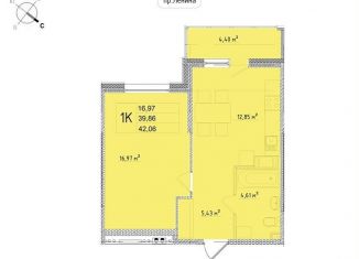 1-ком. квартира на продажу, 42.1 м2, Обнинск, улица Мира, 2