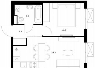 Продажа 1-комнатной квартиры, 34.2 м2, Москва, район Текстильщики