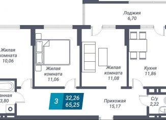 Продам 3-ком. квартиру, 72 м2, Новосибирск, улица Королёва, 19, метро Маршала Покрышкина