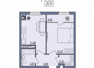 Продам 1-комнатную квартиру, 35.8 м2, Волгоград