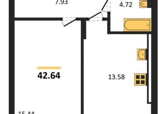 Продам 1-ком. квартиру, 42.6 м2, поселок Малое Исаково