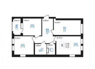 Продажа 3-ком. квартиры, 79.2 м2, Липецк