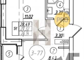 Продаю однокомнатную квартиру, 27.3 м2, Калининград, Московский район