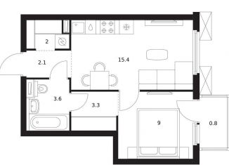 Продажа 1-комнатной квартиры, 36.2 м2, Нижегородская область