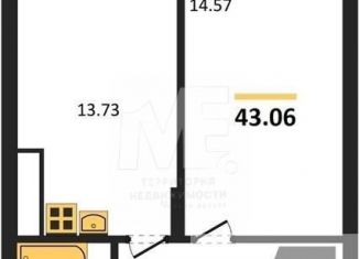 Продам 1-ком. квартиру, 43.1 м2, поселок Малое Исаково