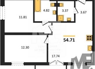 Продажа 2-ком. квартиры, 54.7 м2, Пионерский