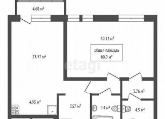 Продаю трехкомнатную квартиру, 80.9 м2, Новосибирск, метро Площадь Гарина-Михайловского, улица Победы, 55/1