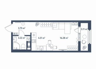 Продам квартиру студию, 29.3 м2, Санкт-Петербург, муниципальный округ Московская Застава