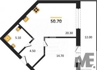 Продаю 1-комнатную квартиру, 50.7 м2, Калининград, Ленинградский район