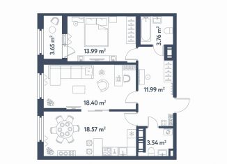 Продажа 2-комнатной квартиры, 72.1 м2, Санкт-Петербург, муниципальный округ Московская Застава