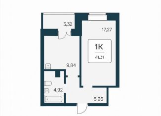 Продажа однокомнатной квартиры, 41.3 м2, Новосибирск