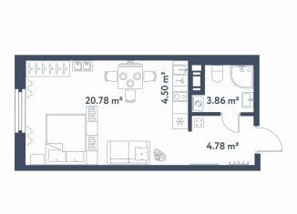 Продам квартиру студию, 33.9 м2, Санкт-Петербург, муниципальный округ Московская Застава