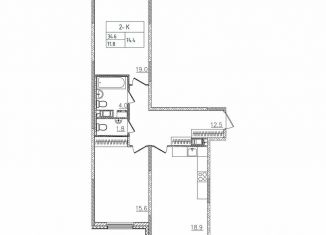 Продаю 2-ком. квартиру, 74.3 м2, Санкт-Петербург, метро Новочеркасская, шоссе Революции, 3к2