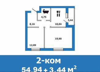 Продаю 2-ком. квартиру, 54.9 м2, Волгоградская область, переулок Попова, 5