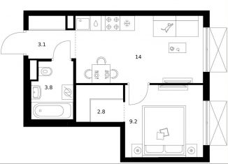 Продажа 1-ком. квартиры, 32.9 м2, Москва, жилой комплекс Кавказский Бульвар 51, 3.5