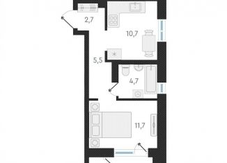 Продается однокомнатная квартира, 35.3 м2, Новосибирск, метро Гагаринская, улица Аэропорт, 49/2