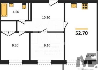 Продаю 2-ком. квартиру, 52.7 м2, Калининград, Ленинградский район, Орудийная улица, 13