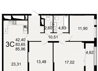 Продам 3-ком. квартиру, 86 м2, Рязань, Льговская улица, 8