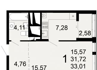 1-ком. квартира на продажу, 33 м2, Рязань, Льговская улица, 8