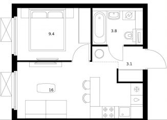 Продается 1-ком. квартира, 32.3 м2, Москва, Ярославское шоссе, 2к1, Ярославский район