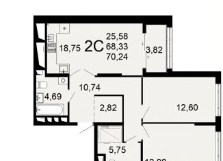 Продается 2-комнатная квартира, 70.2 м2, Рязань, Льговская улица, 8