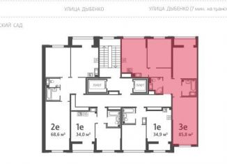 Продается 3-ком. квартира, 85.4 м2, Санкт-Петербург, муниципальный округ № 54, улица Дыбенко, 3