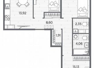 Продажа 3-ком. квартиры, 75.6 м2, Санкт-Петербург, Московский район