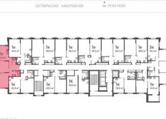 Продам 2-ком. квартиру, 60.8 м2, Санкт-Петербург, улица Дыбенко, 3, улица Дыбенко