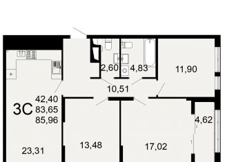 3-ком. квартира на продажу, 86 м2, Рязань, Льговская улица, 8