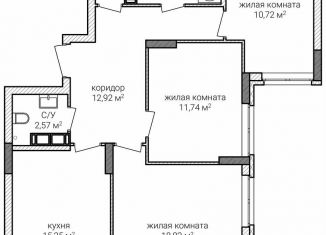 Трехкомнатная квартира на продажу, 78.8 м2, Нижний Новгород, Советский район