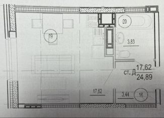 Продажа квартиры студии, 24.9 м2, Астрахань, улица Ширяева, 12, Советский район