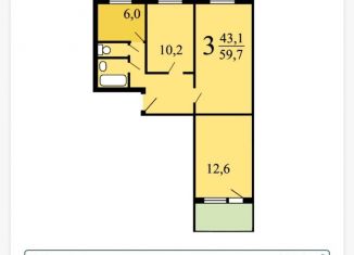 Продам 3-комнатную квартиру, 59.7 м2, Москва, улица Героев Панфиловцев, 1к5, район Северное Тушино