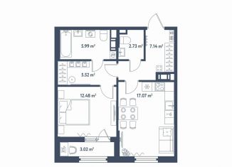 Продажа 1-ком. квартиры, 52.4 м2, Санкт-Петербург, муниципальный округ Московская Застава