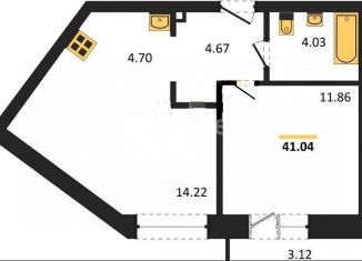 Продаю 1-комнатную квартиру, 41 м2, село Первомайский, улица Архитектора Сергея Макарова, 6/2