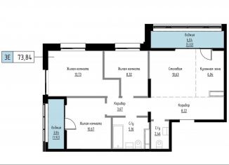 Продам 3-ком. квартиру, 73.8 м2, Хабаровский край, Азовский переулок, 5