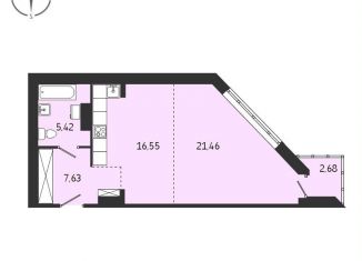 Продажа квартиры со свободной планировкой, 53.7 м2, Иркутск, Советская улица, 115/1