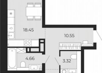 2-комнатная квартира на продажу, 63.2 м2, Тюмень, улица Фармана Салманова, 23