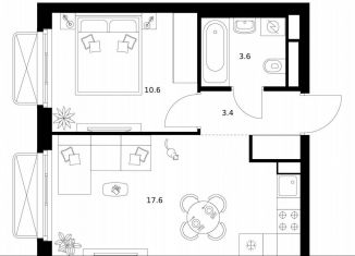 Продам 1-комнатную квартиру, 35.2 м2, Москва, район Гольяново