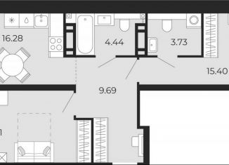 Продается 2-ком. квартира, 63.5 м2, Тюмень, Арктическая улица, 12