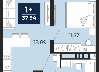 1-комнатная квартира на продажу, 37.9 м2, Тюменская область