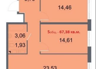 Продажа двухкомнатной квартиры, 67.4 м2, Санкт-Петербург, проспект Большевиков, уч3, Невский район