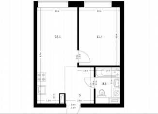 1-комнатная квартира на продажу, 36 м2, Москва, СВАО, жилой комплекс Полар, 1.5