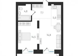 Продажа двухкомнатной квартиры, 46.2 м2, Новосибирск, метро Заельцовская